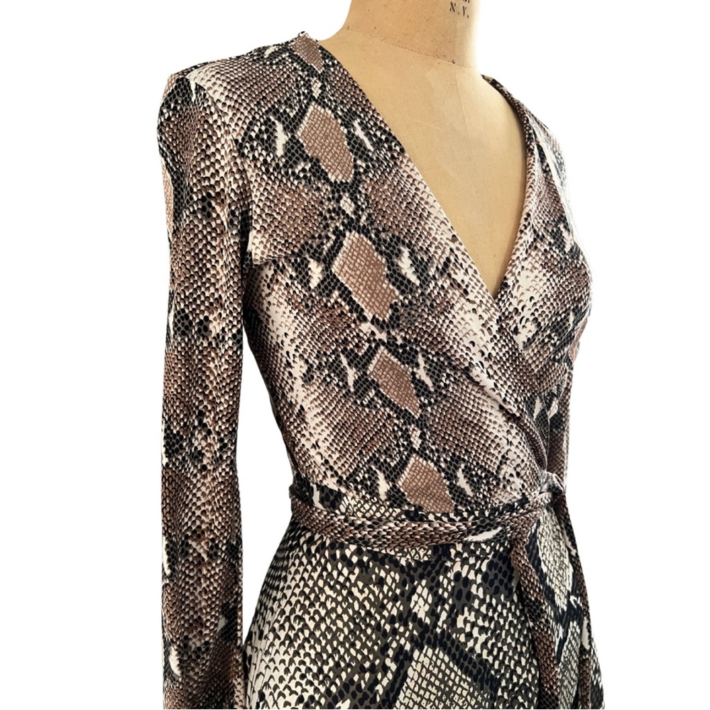 DVF Snakeskin Print Wrap Dress